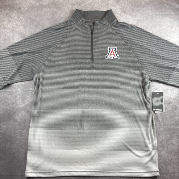 Arizona Wildcats Sweater Mens L Gray Athletic 1/4 Zip Pullover Jacket Preppy NEW - Picture 5 of 8